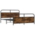Estructura de cama sin colchón metal roble ahumado 160x200