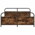 Estructura de cama sin colchón metal roble ahumado 160x200