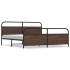 Estructura de cama sin colchón metal roble marrón 180x200