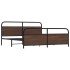 Estructura de cama sin colchón metal roble marrón 180x200