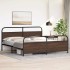 Estructura de cama sin colchón metal roble marrón 180x200