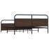 Estructura de cama sin colchón metal roble marrón 180x200