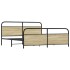 Estructura de cama sin colchón metal roble Sonoma 180x200