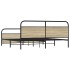 Estructura de cama sin colchón metal roble Sonoma 180x200