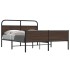 Estructura de cama sin colchón metal marrón roble 150x200