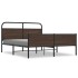 Estructura de cama sin colchón metal marrón roble 150x200