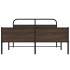 Estructura de cama sin colchón metal marrón roble 150x200