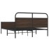 Estructura de cama sin colchón metal marrón roble 150x200
