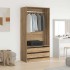 Armario de madera de ingeniería roble artesanal 100x50x200