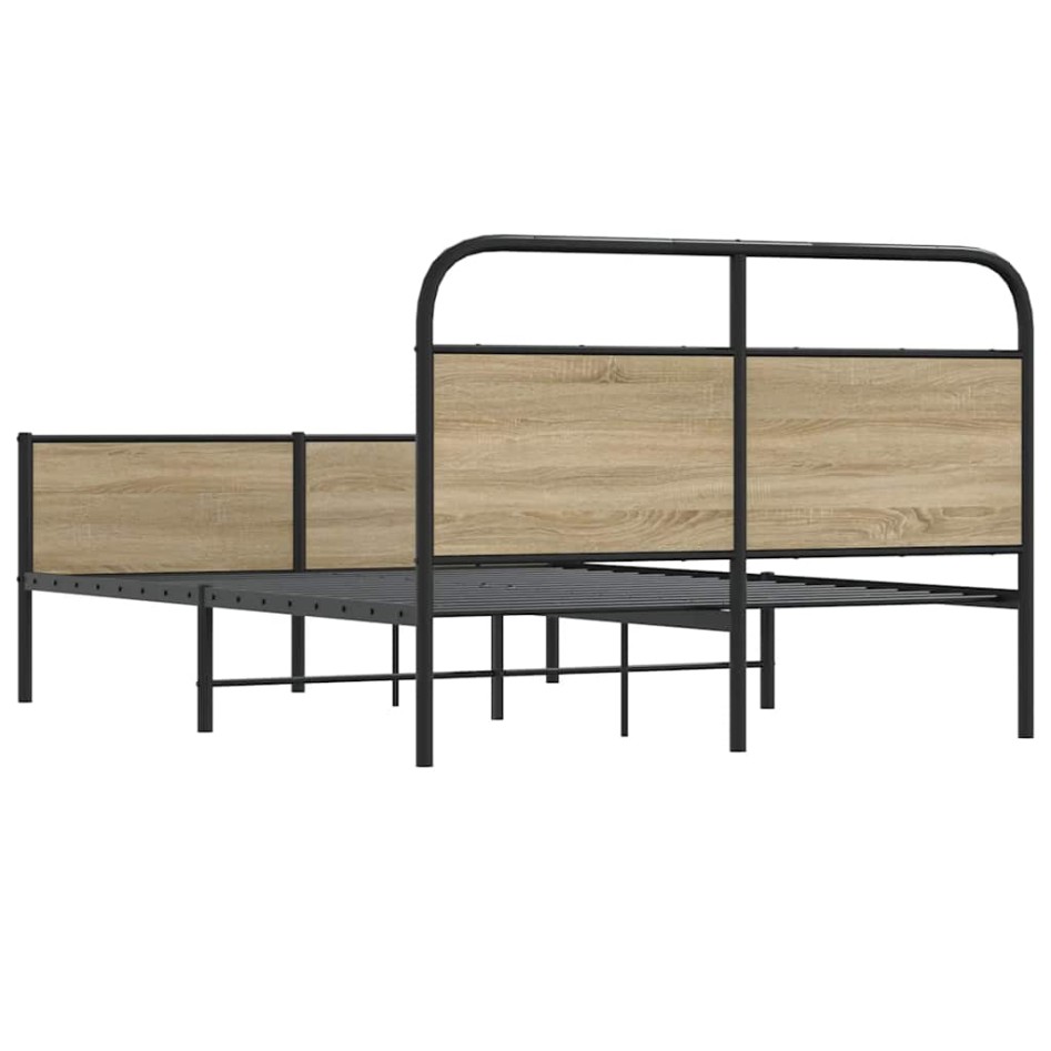 Estructura de cama sin colchón 120x190 cm madera roble