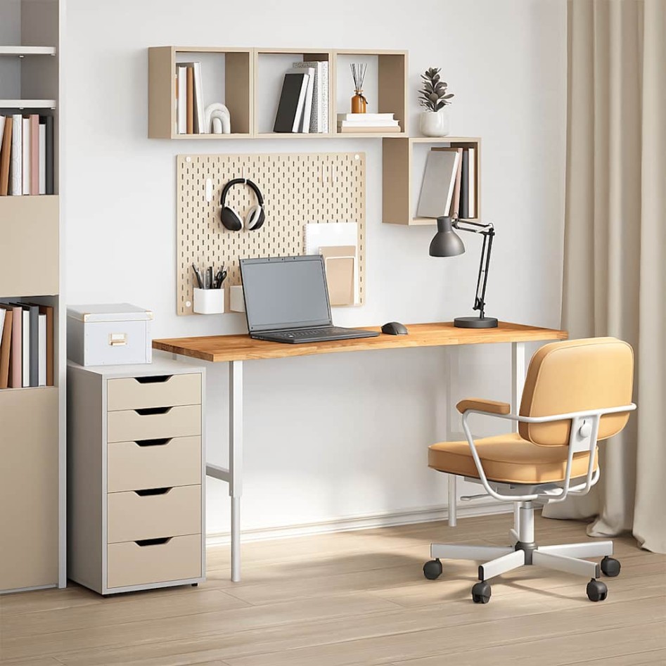 Tablero escritorio rectangular madera maciza roble marrón