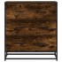 Aparador madera ingeniería y metal roble ahumado 68x35x76