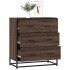 Aparador madera ingeniería y metal marrón roble 68x35x76