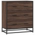 Aparador madera ingeniería y metal marrón roble 68x35x76