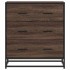 Aparador madera ingeniería y metal marrón roble 68x35x76