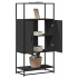 Aparador alto madera de ingeniería y metal negro 68x35x139