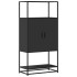 Aparador alto madera de ingeniería y metal negro 68x35x139