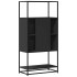 Aparador alto madera de ingeniería y metal negro 68x35x139