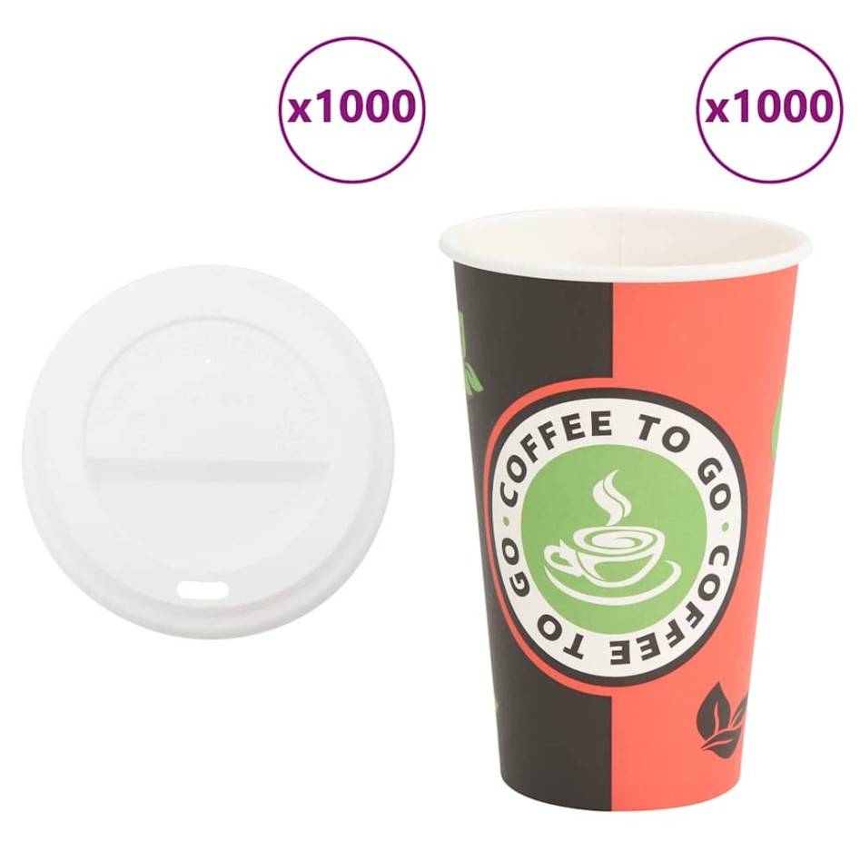 Vasos de café de papel con tapa 1000 uds 16oz
