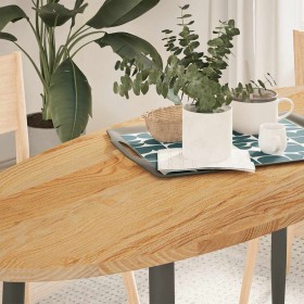 Tablero de mesa ovalado madera maciza de roble 140x60x2