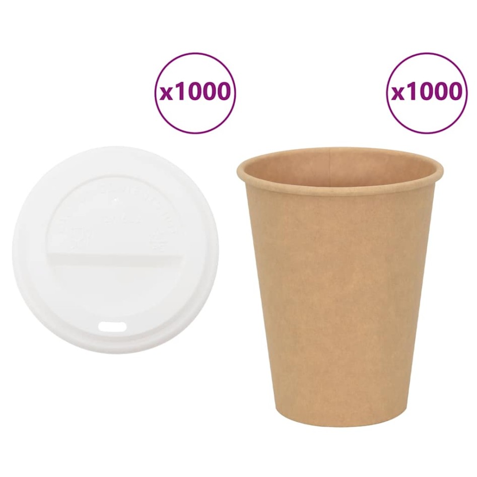 Vasos de café de papel con tapa 1000 uds 12oz