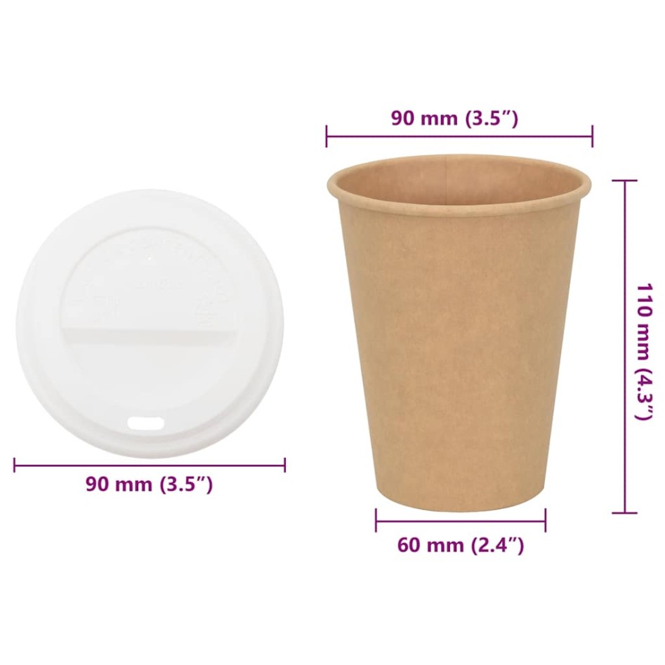 Vasos de café de papel con tapa 1000 uds 12oz