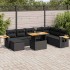 Set sofás jardín y cojines 9 pzas ratán sintético acacia