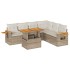Set sofás jardín y cojines 7 pzas ratán sintético acacia