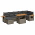 Set sofás jardín y cojines 8 pzas ratán sintético acacia