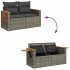 Set sofás jardín y cojines 8 pzas ratán sintético acacia