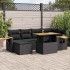 Set sofás jardín y cojines 7 pzas ratán sintético acacia