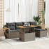 Set sofás jardín y cojines 6 pzas ratán sintético acacia