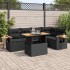 Set sofás jardín y cojines 6 pzas ratán sintético acacia