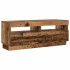 Mueble TV luces LED madera ingeniería envejecida 200x35x40