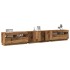 Mueble TV luces LED madera ingeniería envejecida 260x35x40