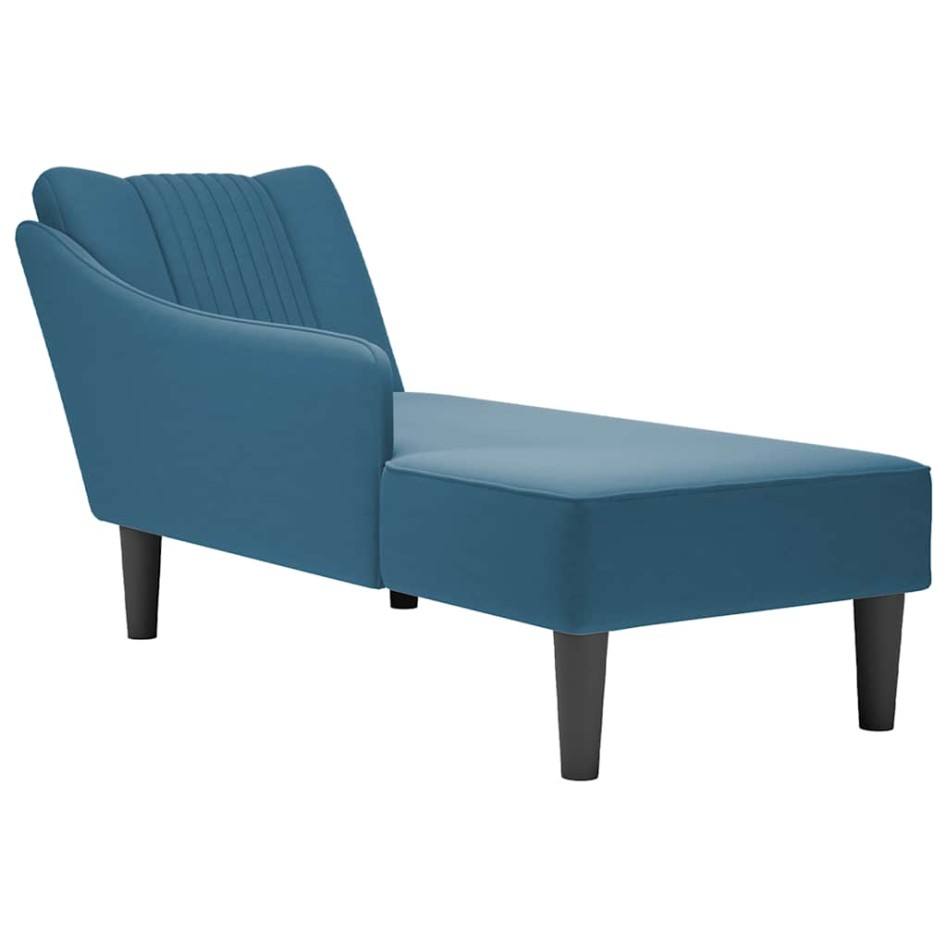 Chaise longue con reposabrazos derecho terciopelo