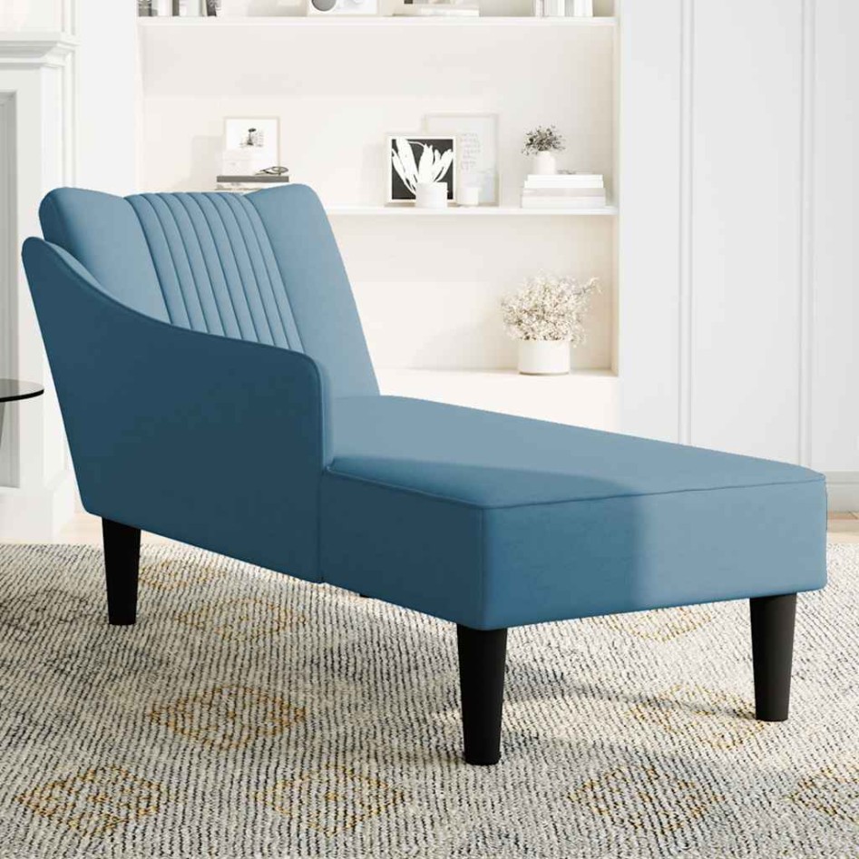 Chaise longue con reposabrazos derecho terciopelo