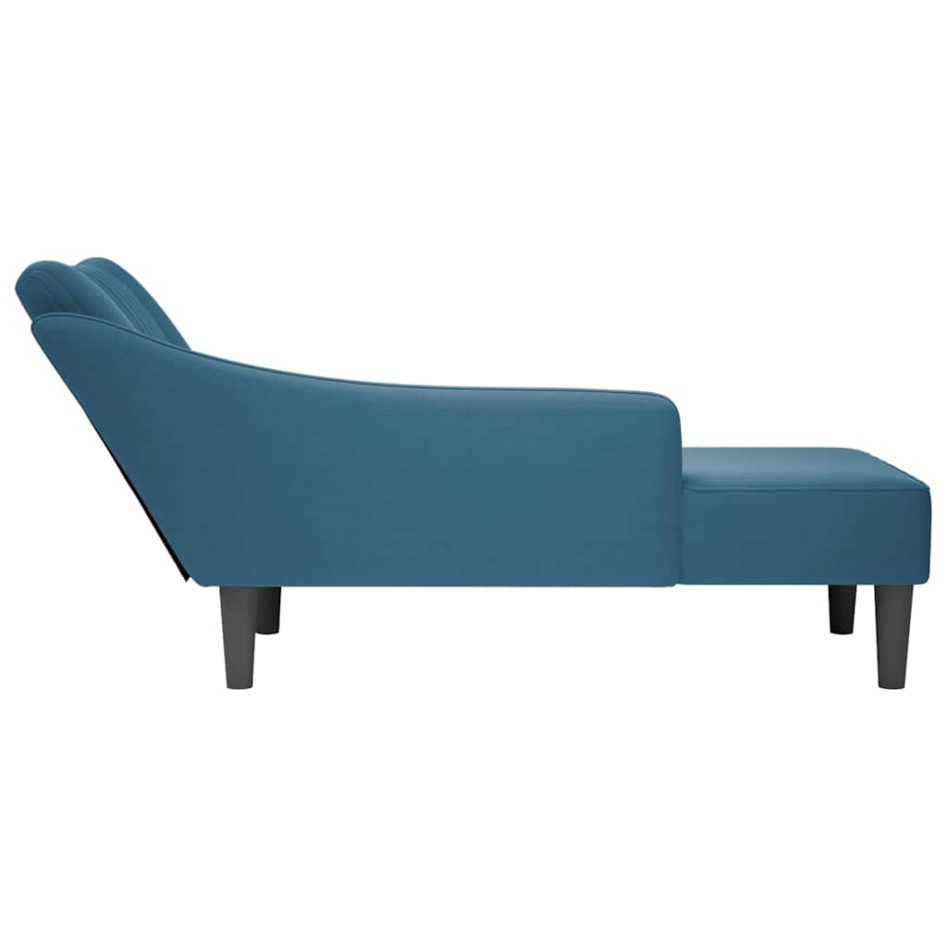 Chaise longue con reposabrazos derecho terciopelo