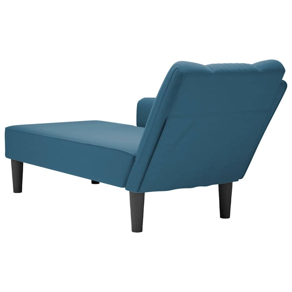 Chaise longue con reposabrazos derecho terciopelo