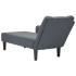 Chaise longue con reposabrazos derecho terciopelo gris