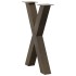 Patas para mesa comedor forma X 2uds acero natural