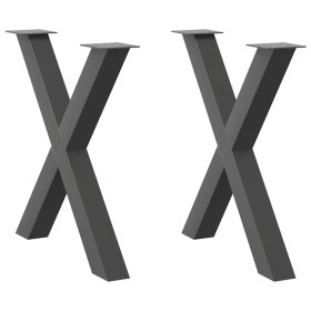 Patas para mesa de comedor en forma de X 2 uds antracita