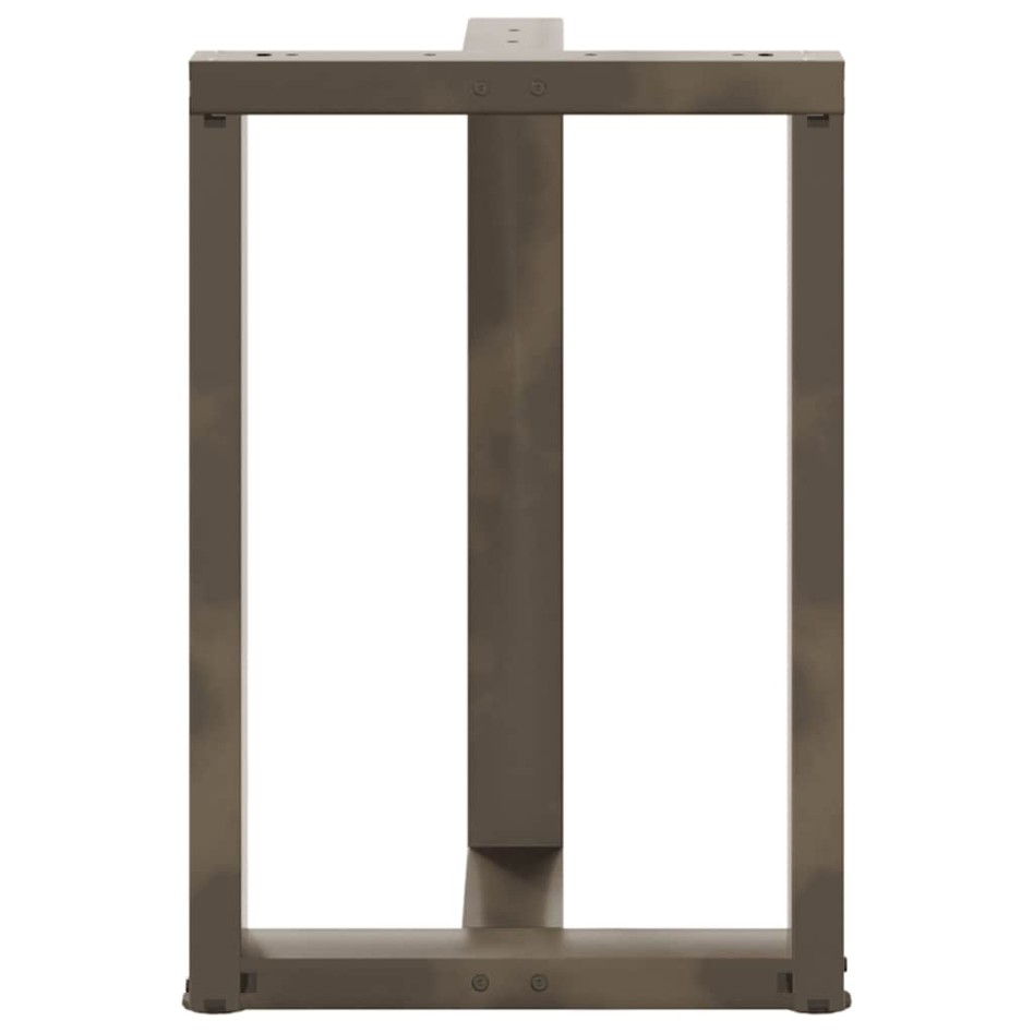 Patas mesa comedor forma T 2uds acero natural