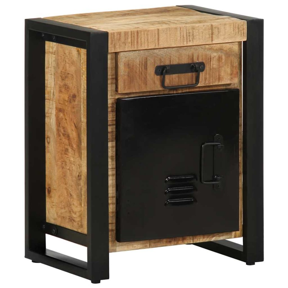 Mesita de noche madera maciza de mango 40x30x50