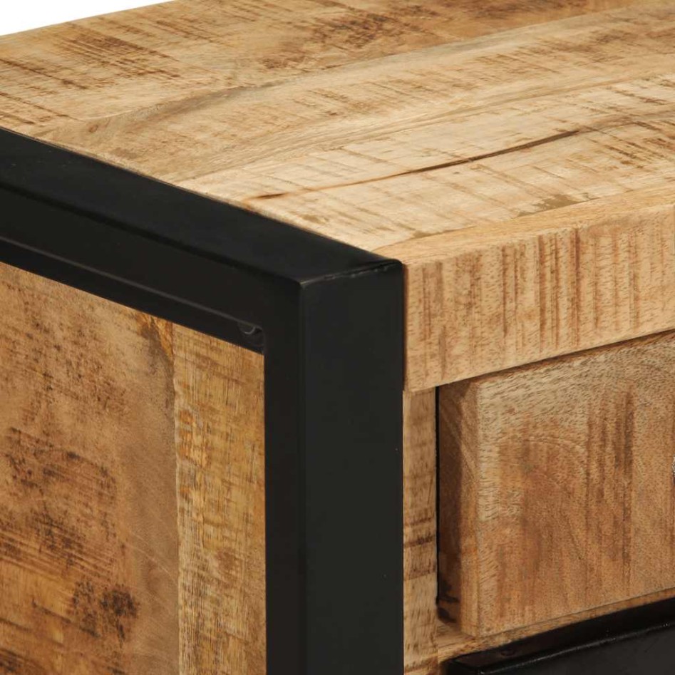 Mesita de noche madera maciza de mango 40x30x50