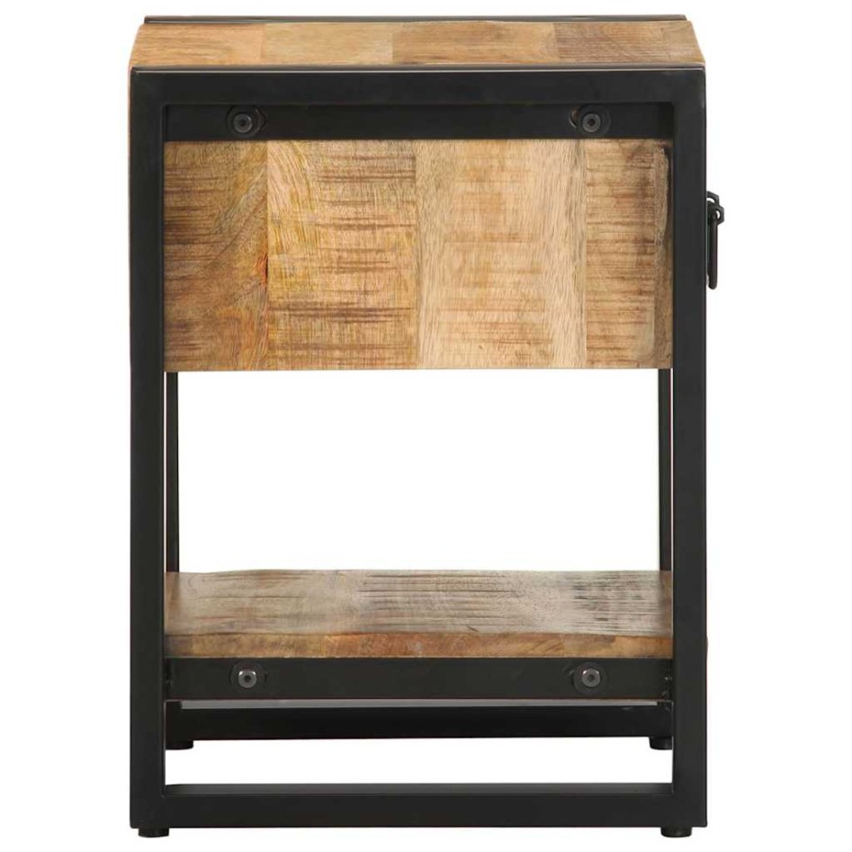 Mesita de noche madera maciza de mango 35x34x45