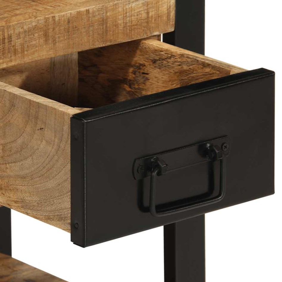 Mesita de noche madera maciza de mango 35x34x45