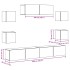 Conjunto de mueble de TV 7 piezas montado la pared madera