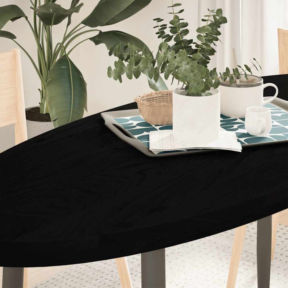 Tablero de mesa ovalado madera maciza de roble 140x60x4