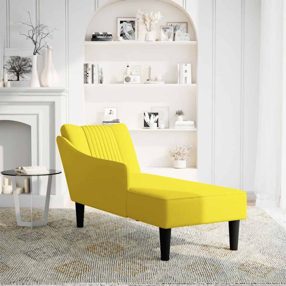 Chaise longue con reposabrazos derecho terciopelo